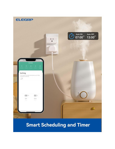 Enchufe Inteligente Mini ELEGRP 15A 1800W Compatible Matter