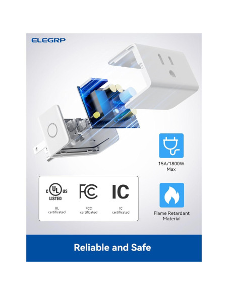 Enchufe Inteligente Mini ELEGRP 15A 1800W Compatible Matter