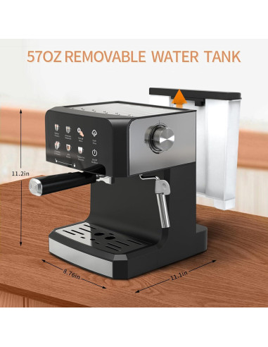 Máquina de Espresso AMZRIGG 8023 20 Bar con Espumador de Leche