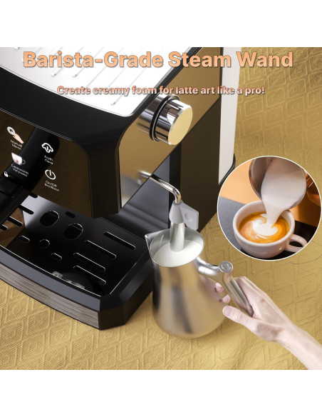 Máquina de Espresso AMZRIGG 8023 20 Bar con Espumador de Leche