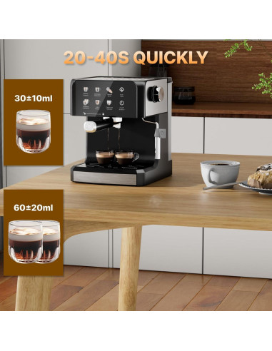 Máquina de Espresso AMZRIGG 8023 20 Bar con Espumador de Leche