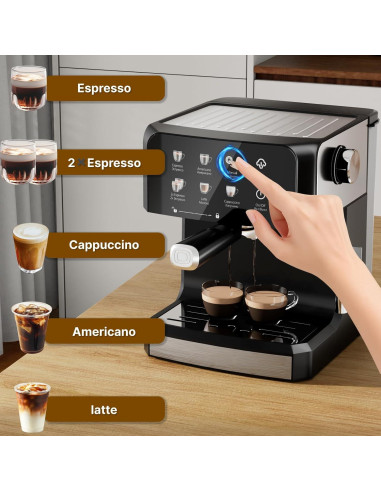 Máquina de Espresso AMZRIGG 8023 20 Bar con Espumador de Leche