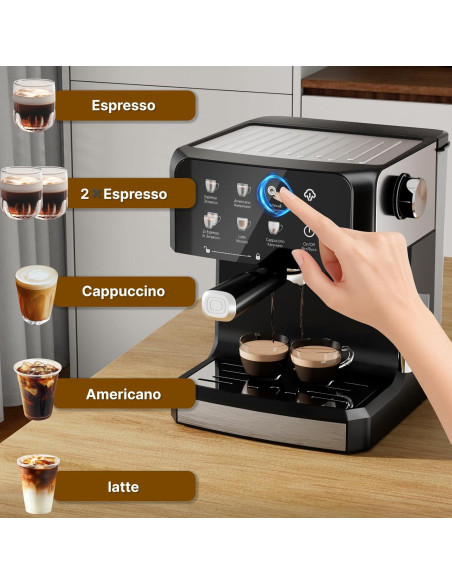 Máquina de Espresso AMZRIGG 8023 20 Bar con Espumador de Leche