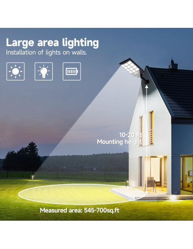 Luces Solares de Calle TFKK 6500K LED 2PCS Impermeables