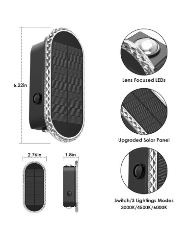 Luces Solares de Cerca LIANGLOME 8PK IP65 3 Modos 3000K-6000K