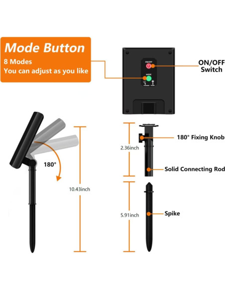 Paquete de 2 luces de cadena LED solares Selarlyt 200 luces