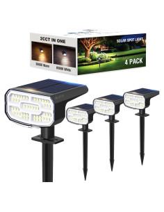 Luces Spot Solares JEJOT IP65 para Jardín Exterior - 4 Paquete, 2CCT