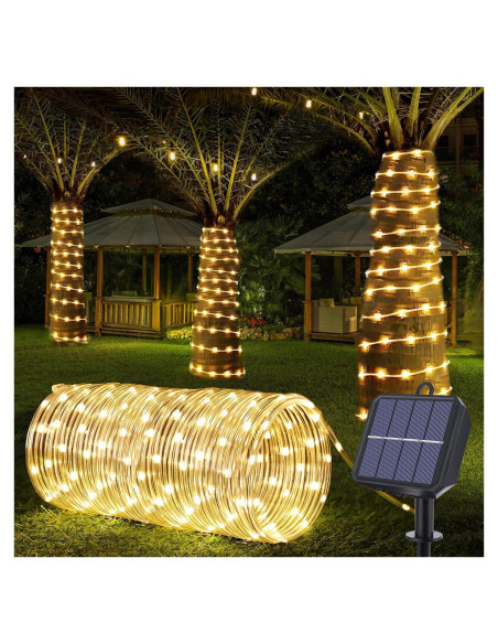 Luces de Cuerda Solares 20m 200LED Jnaurb Blanco Cálido