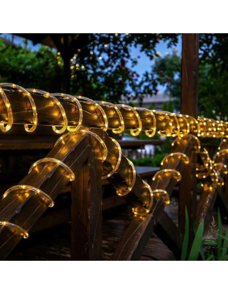 Luces de Cuerda Solares 20m 200LED Jnaurb Blanco Cálido