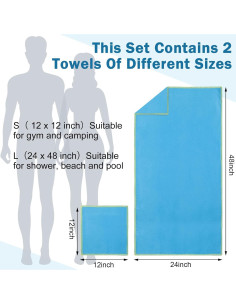 Juego de Toallas de Secado Rápido Oudain - 12 Paquete Microfibra 2