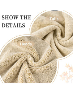 Juego de Toallas de Baño Microfibra Beige 3 Piezas Secado Rápido 2