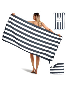 Juego de 2 Toallas de Playa Microfibra LxjNkers 160x80cm y 80x40cm