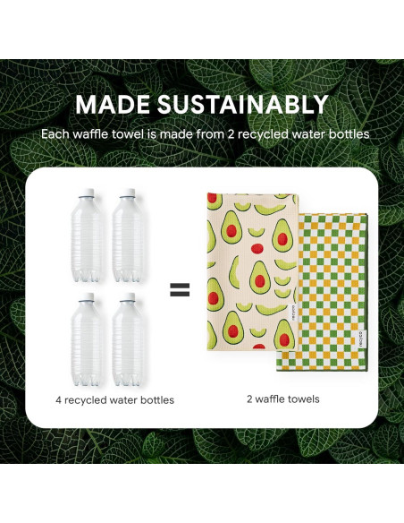 Juego de 2 Toallas de Cocina Waffle RECYCO 40.6x71.1cm
