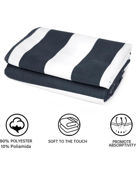 Juego de 2 Toallas de Playa Microfibra LxjNkers 160x80cm y 80x40cm