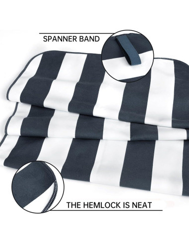 Juego de 2 Toallas de Playa Microfibra LxjNkers 160x80cm y 80x40cm