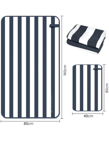 Juego de 2 Toallas de Playa Microfibra LxjNkers 160x80cm y 80x40cm