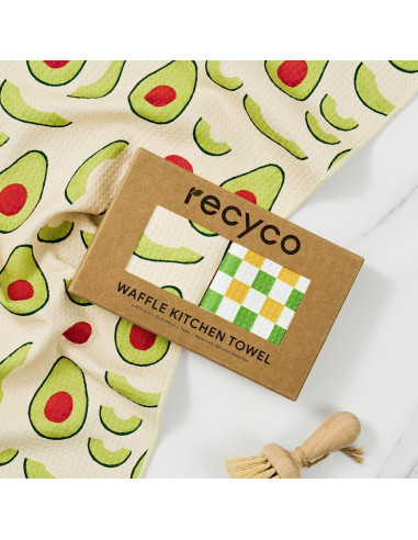 Juego de 2 Toallas de Cocina Waffle RECYCO 40.6x71.1cm