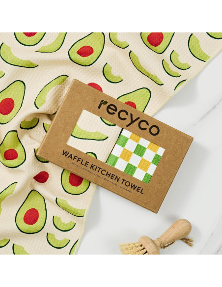 Juego de 2 Toallas de Cocina Waffle RECYCO 40.6x71.1cm