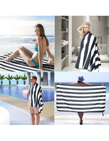 Juego de 2 Toallas de Playa Microfibra LxjNkers 160x80cm y 80x40cm