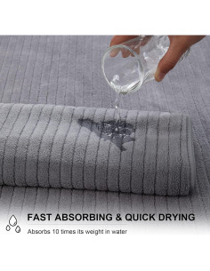 Juego de Toallas de Baño Extra Grande Mistyrose 4 Piezas Gris 89x178cm 2