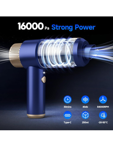 Aspiradora de Coche Inalámbrica Vizeusvac LT-135 16000Pa