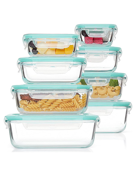 Set de 8 Contenedores de Almacenamiento de Vidrio Vtopmart