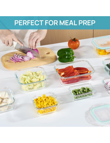 Set de 8 Contenedores de Almacenamiento de Vidrio Vtopmart