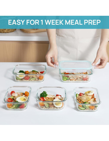 Set de 8 Contenedores de Almacenamiento de Vidrio Vtopmart