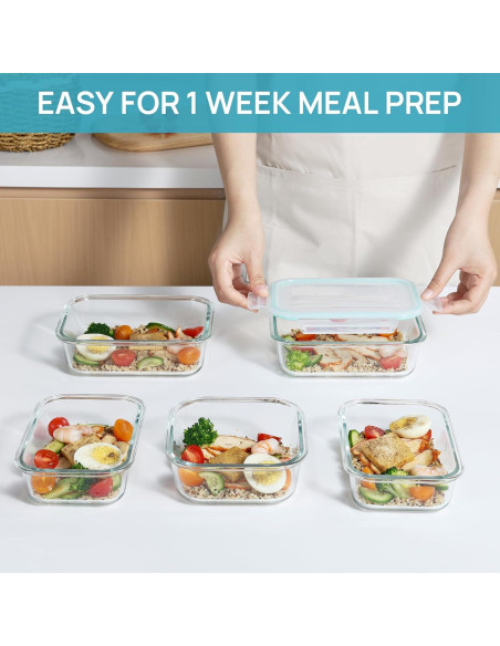 Set de 8 Contenedores de Almacenamiento de Vidrio Vtopmart