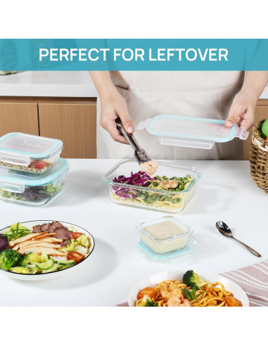 Set de 8 Contenedores de Almacenamiento de Vidrio Vtopmart