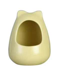 Baño de Cerámica Grande para Chinchillas Amarillo 23x18x15 cm