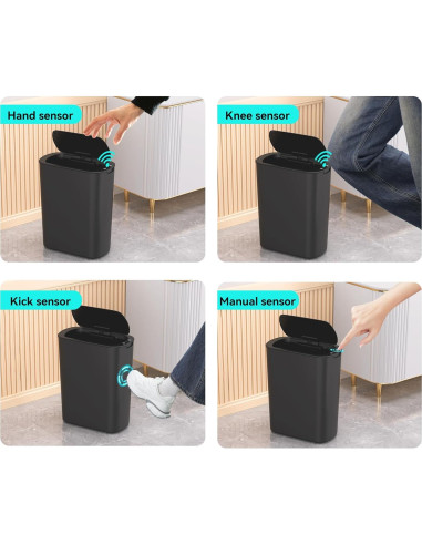 Bote de Basura Automático LJIACLEA 5 Galones Negro con Sensor