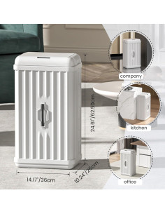 Cubo de Basura Automático ELPHECO 50L Blanco con Sensor 2