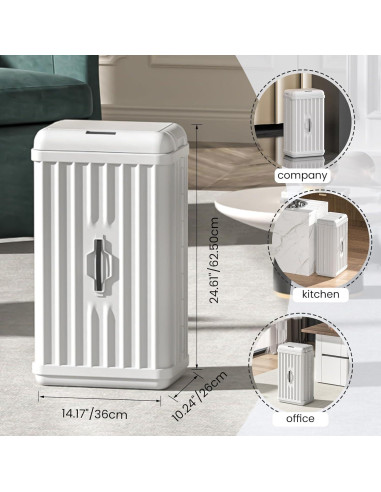 Cubo de Basura Automático ELPHECO 50L Blanco con Sensor