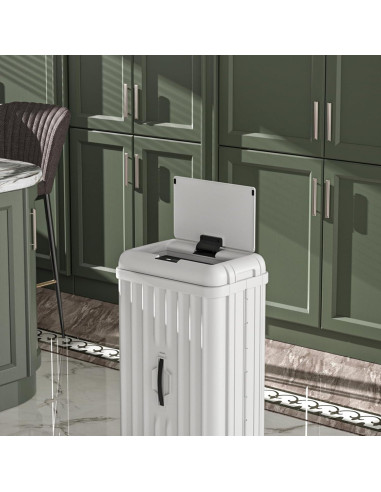 Cubo de Basura Automático ELPHECO 50L Blanco con Sensor