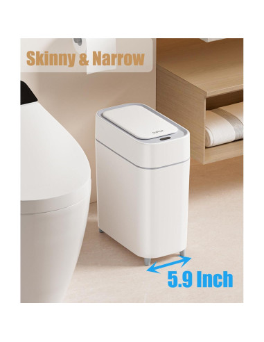 Basurero Automático Yatmung Blanco 2 Galones Pack de 2