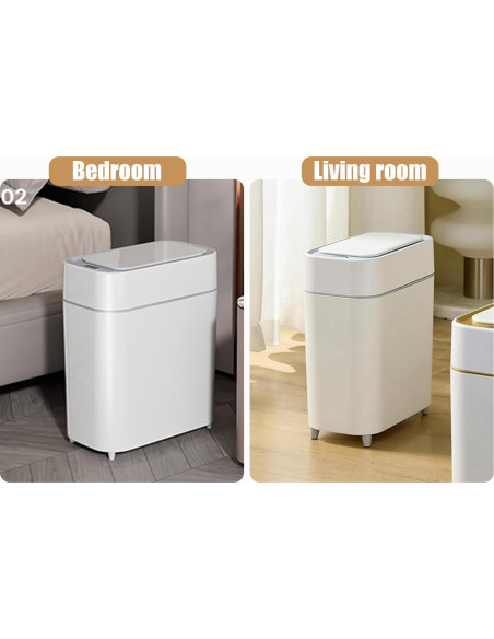 Basurero Automático Yatmung Blanco 2 Galones Pack de 2