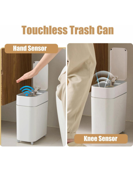 Basurero Automático Yatmung Blanco 2 Galones Pack de 2