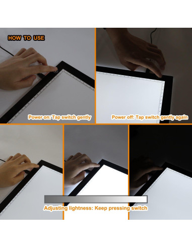 Caja de Luz LED GAOMON GB4 5mm Ultradelgada USB 398x300mm