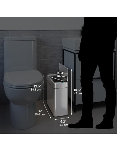 Bote de Basura Automático iTouchless 15L con Sensor y Filtro de Olores