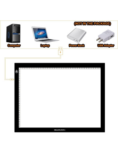 Caja de Luz LED GAOMON GB4 5mm Ultradelgada USB 398x300mm