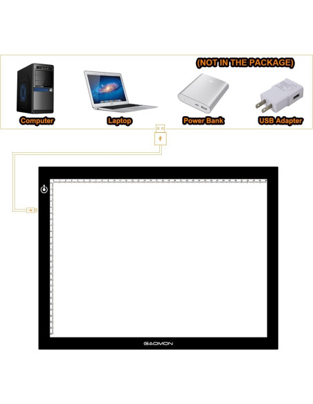 Caja de Luz LED GAOMON GB4 5mm Ultradelgada USB 398x300mm