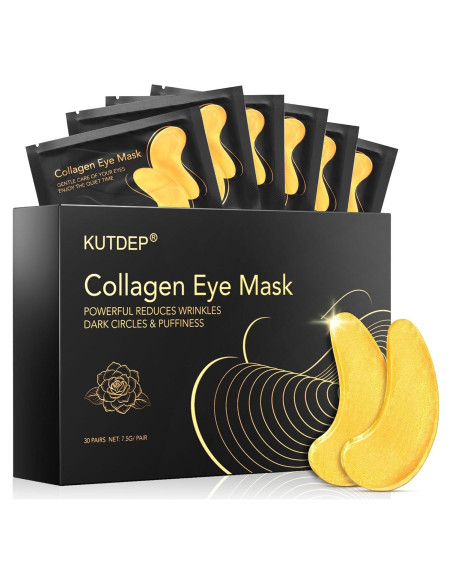Parches para Ojos KUTDEP de Gel de Colágeno Dorado - 10 Pares