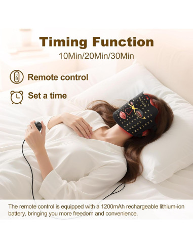 Máscara de Luz Roja LED Oritham con Control Remoto 7+1 Colores