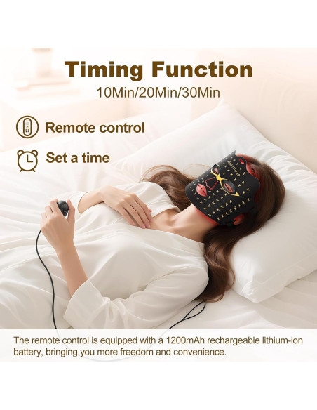 Máscara de Luz Roja LED Oritham con Control Remoto 7+1 Colores