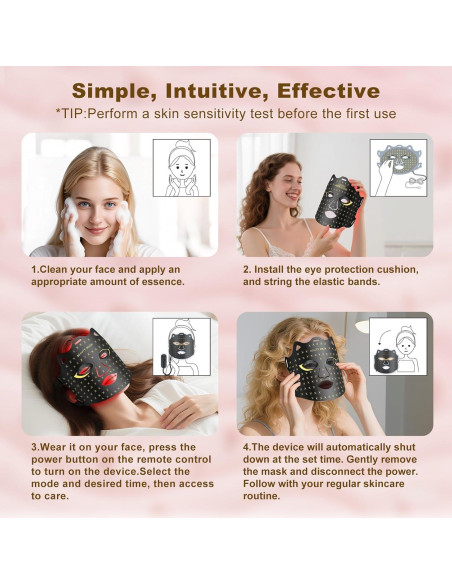 Máscara de Luz Roja LED Oritham con Control Remoto 7+1 Colores