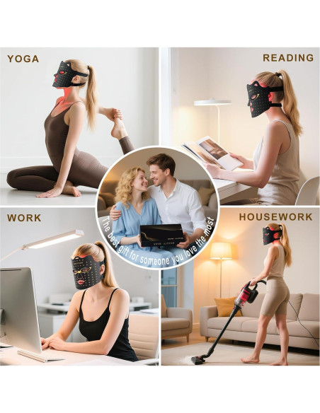 Máscara de Luz Roja LED Oritham con Control Remoto 7+1 Colores