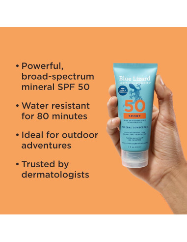Protector Solar Mineral SPF 50 Blue Lizard Sport 88.7 ml