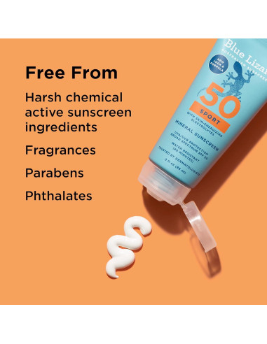Protector Solar Mineral SPF 50 Blue Lizard Sport 88.7 ml
