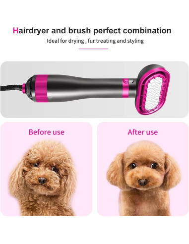 Secador de Pelo para Mascotas Yanthy 2 en 1 con Cepillo Slicker